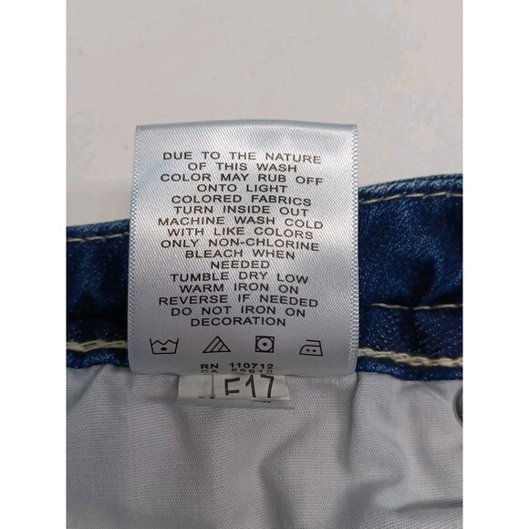 Vigoss Jean Denim Shorts Blue Flap Pockets Womens Raw Hem Embroidery Sz 24 - Picture 8 of 9